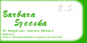 barbara szecska business card